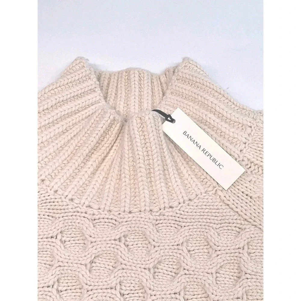 Banana Republic Merino Extra Fine Wool/Cotton Cable Knit Sweater Men's Size L